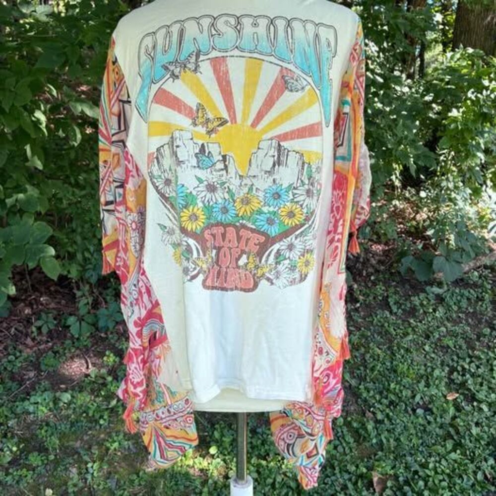 Upcycled Flowy Poncho Shirt